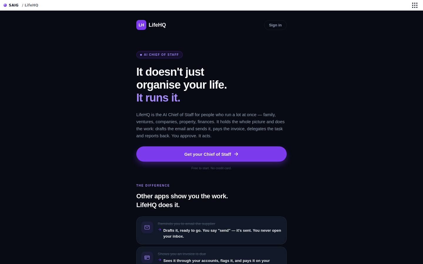 LifeHQ preview